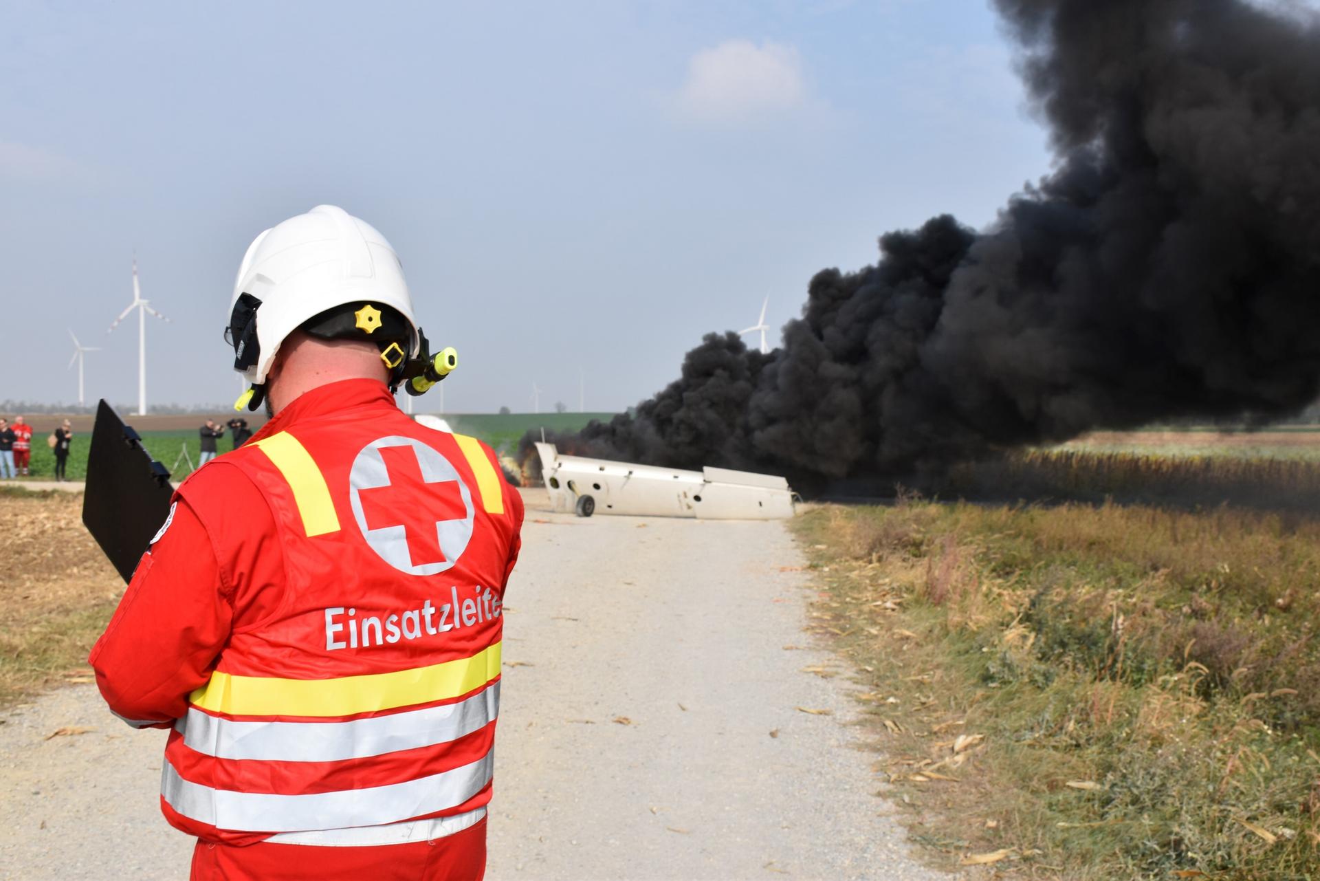 Einsatzleiter bei der Arbeit