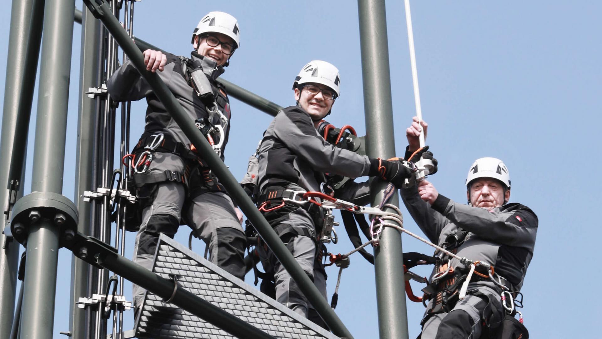 Wartung eines Funkmasts